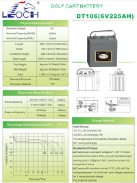 Тяговый аккумулятор LEOCH (UPLUS) DT 106 6v 225ач